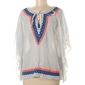 Meena Mahal Striped Hand Embroidered Blouse SZ S/M